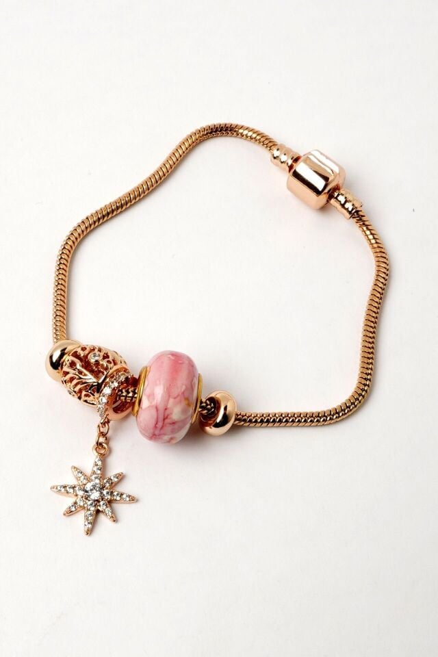 Neesa VIP Marka Model Charmlı BileklikGold