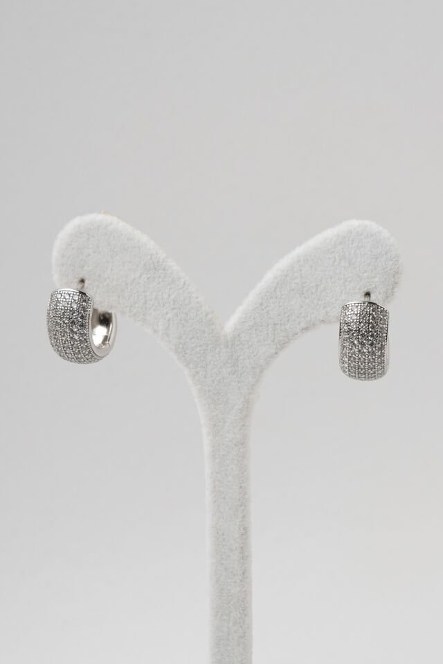 Neesa VIP Silver Zirkon Taşlı Halka KüpeSilver