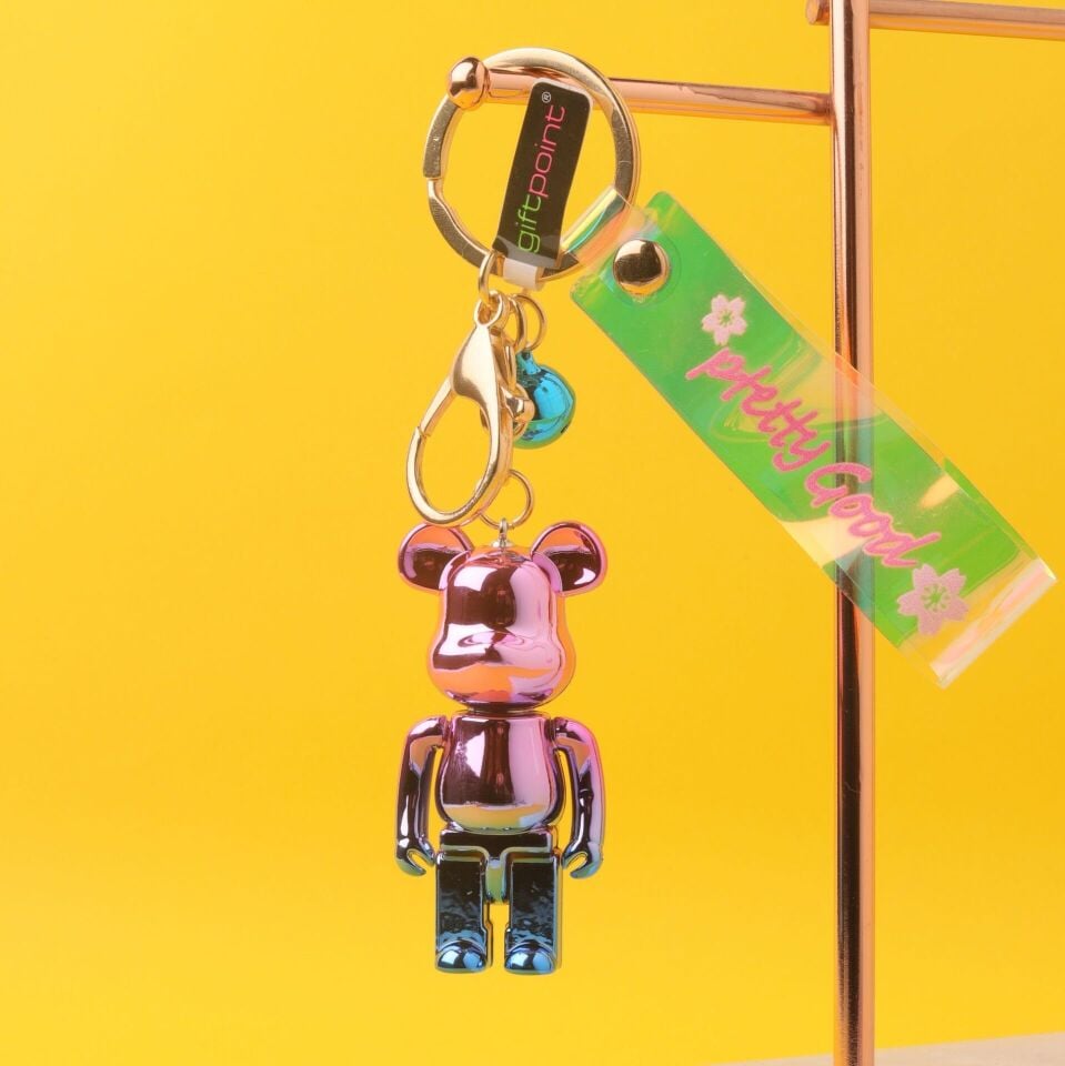 Giftpoint Neesa Mini Robot Fare Akrilik Anahtarlık - Çanta AksesuarıGold Mavi-Mor