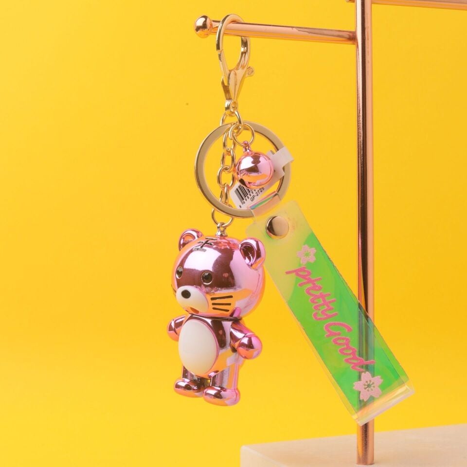 Neesa Metalik Sevimli Ayıcık Anahtarlık - Çanta AksesuarıMavi Fuşya