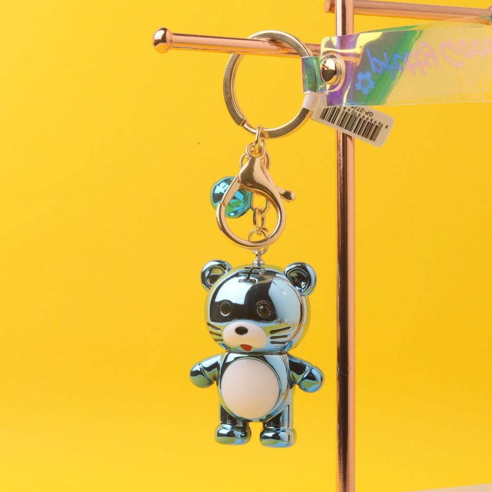 Neesa Metalik Sevimli Ayıcık Anahtarlık - Çanta AksesuarıMavi