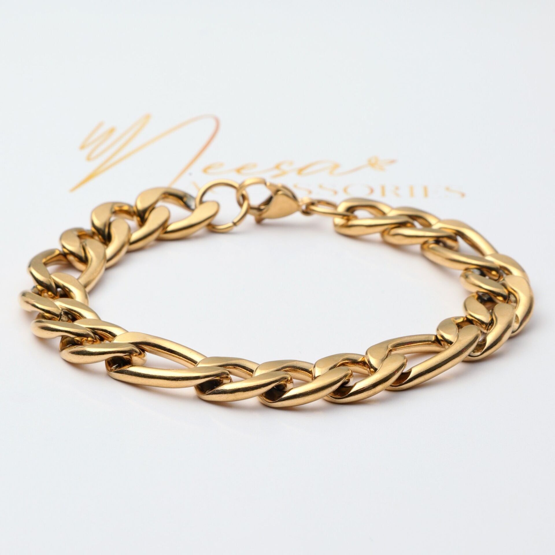 Çelik Zincir Bileklik 21 CmGold