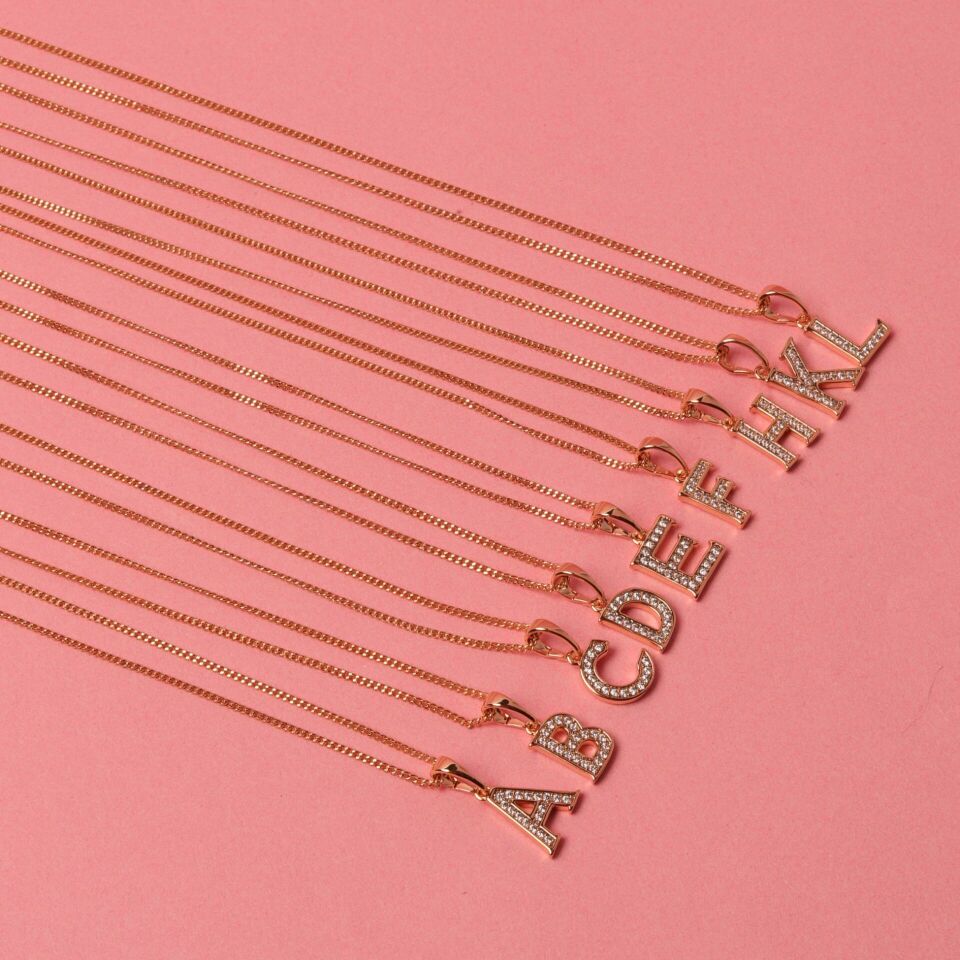 VIP Harf Gold Kolye 45 Cm Zincir A