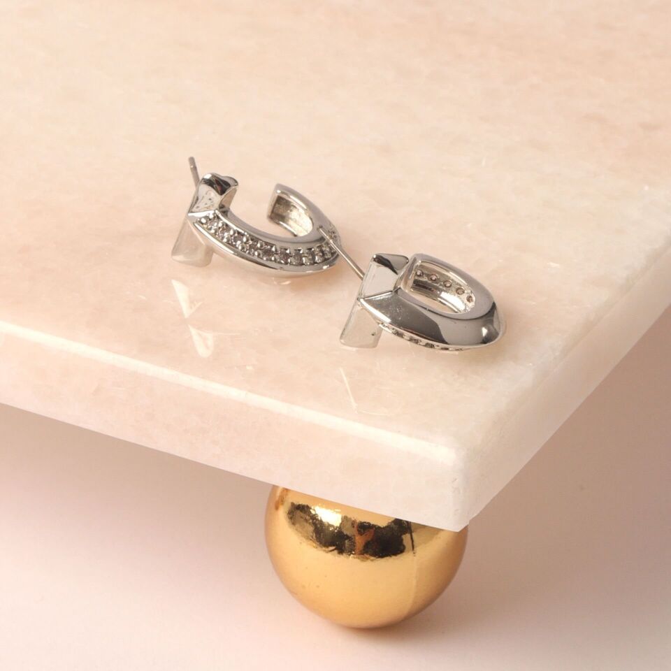 Neesa Zirkon Taşlı Tiff Halka KüpeGold Silver