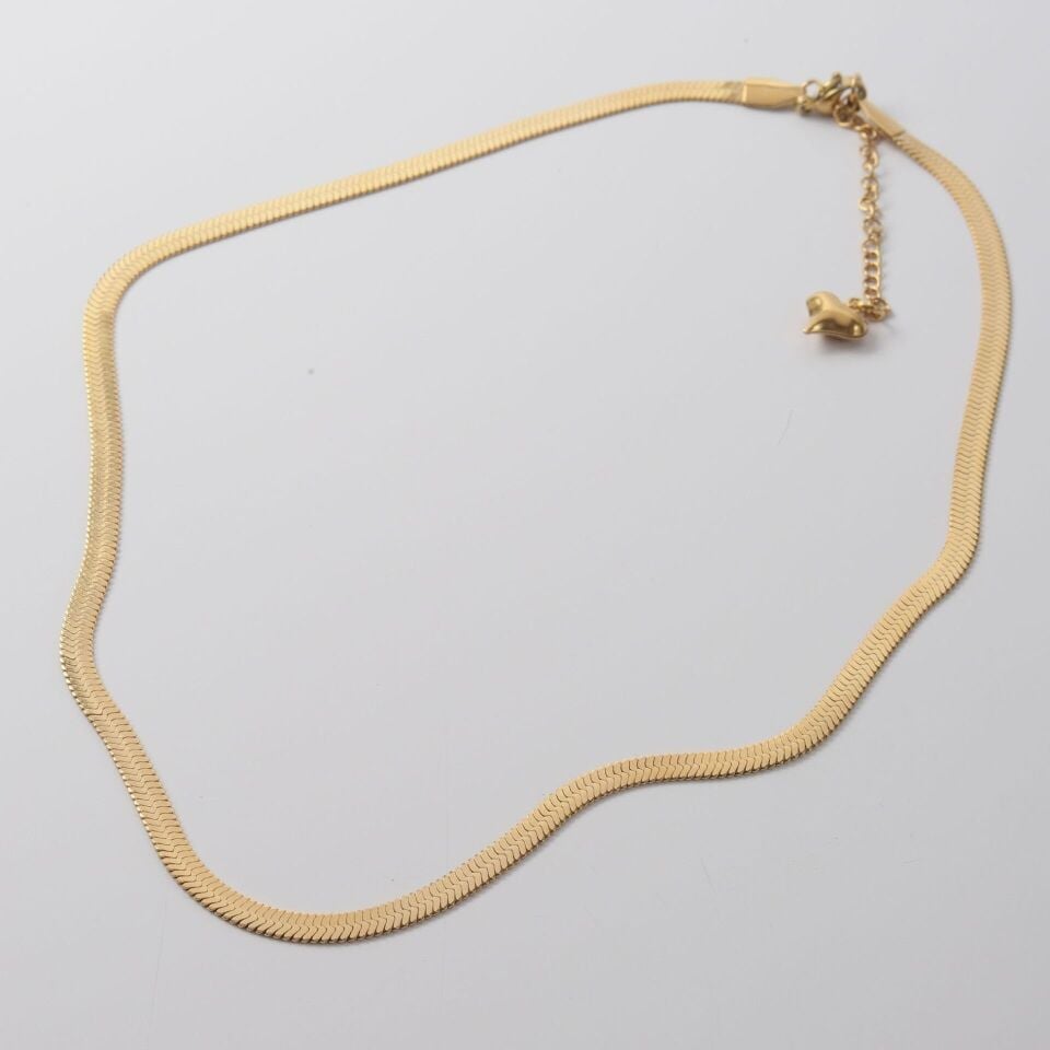 Neesa Çelik İtalyan Zincir Kolye 45cm Gold