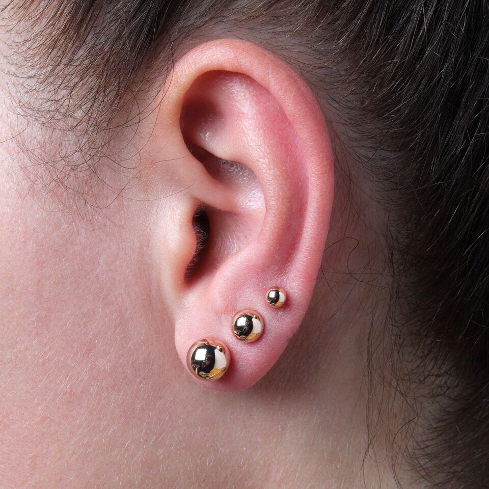 Neesa VIP Topçuk Gold Küpe Gold - 2