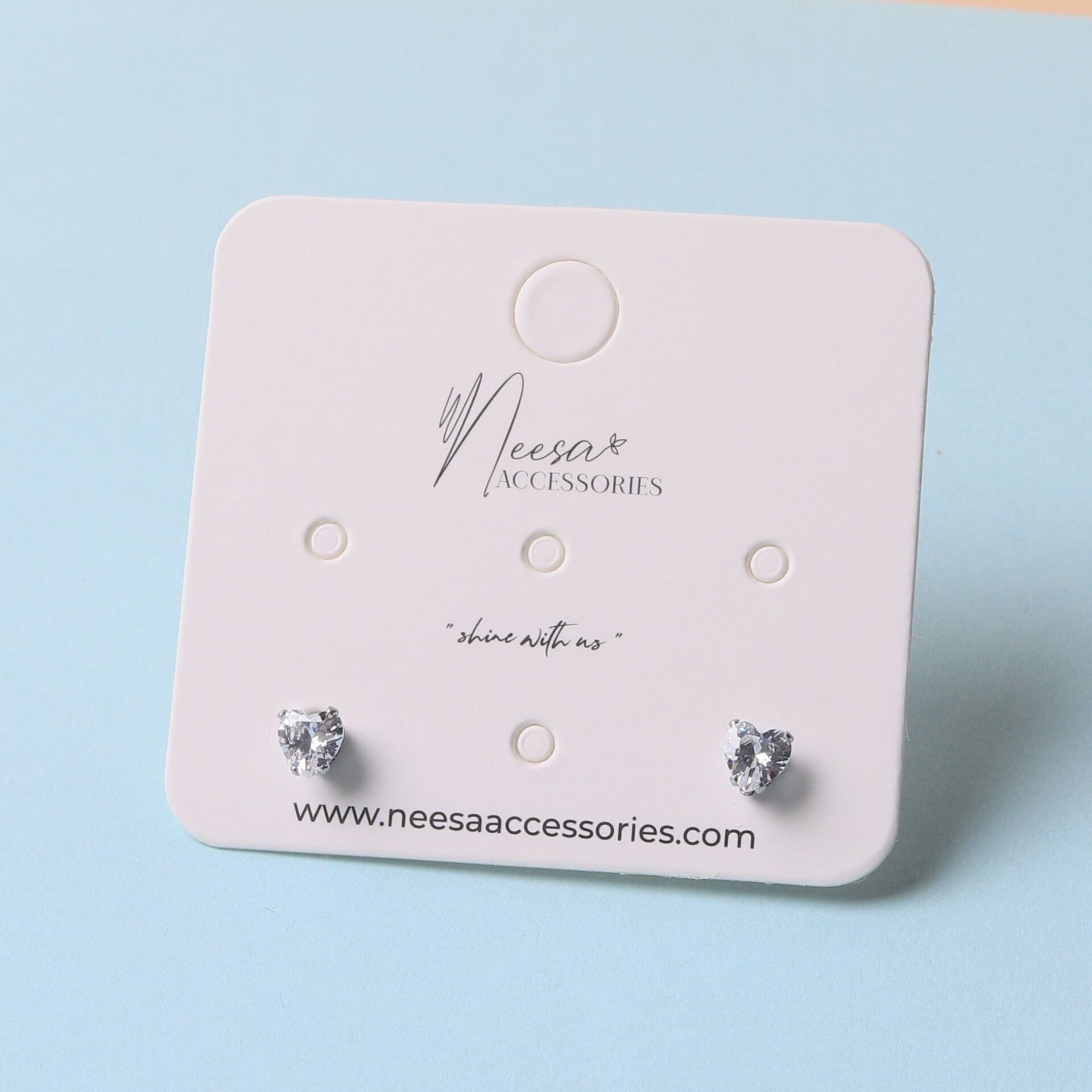 Neesa Çelik Kalp Tek Taş Küpe SilverSilver1