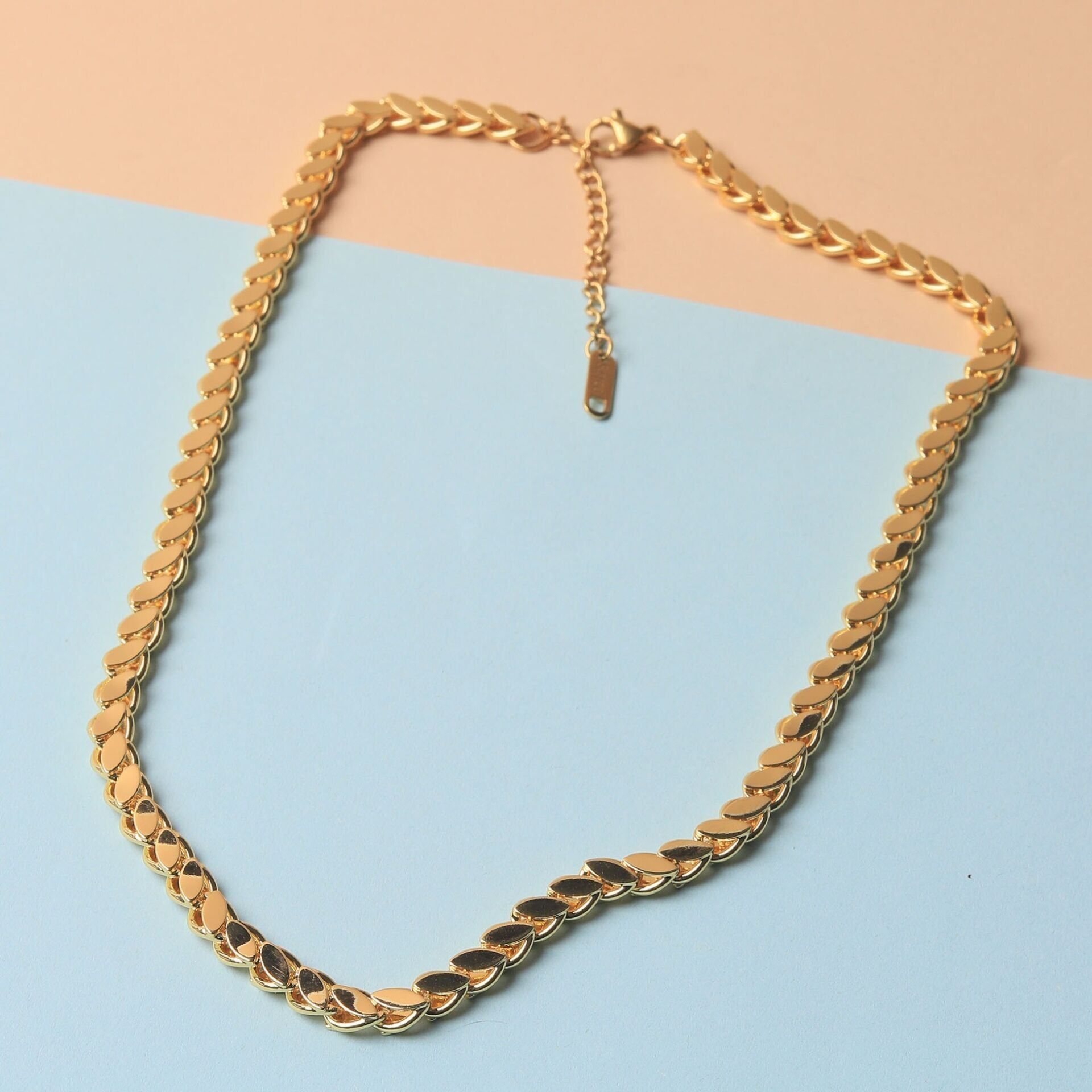 Neesa Çelik Arpa Zincir Kolye GoldGold40+5cm