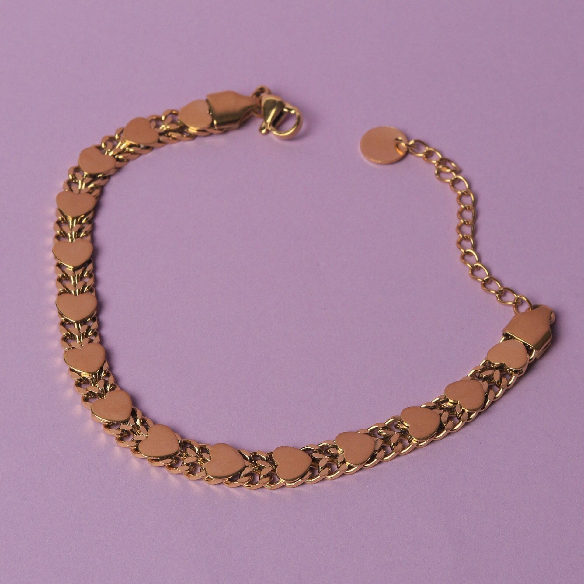 Neesa Çelik Gold Bileklik 18cm+5cmGoldKalp