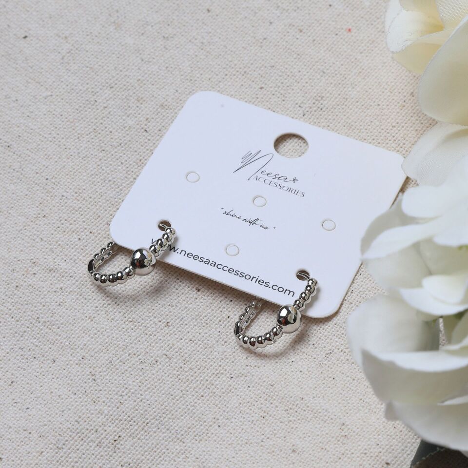 Neesa VIP Topçuk Askı Küpe 25mmSilver