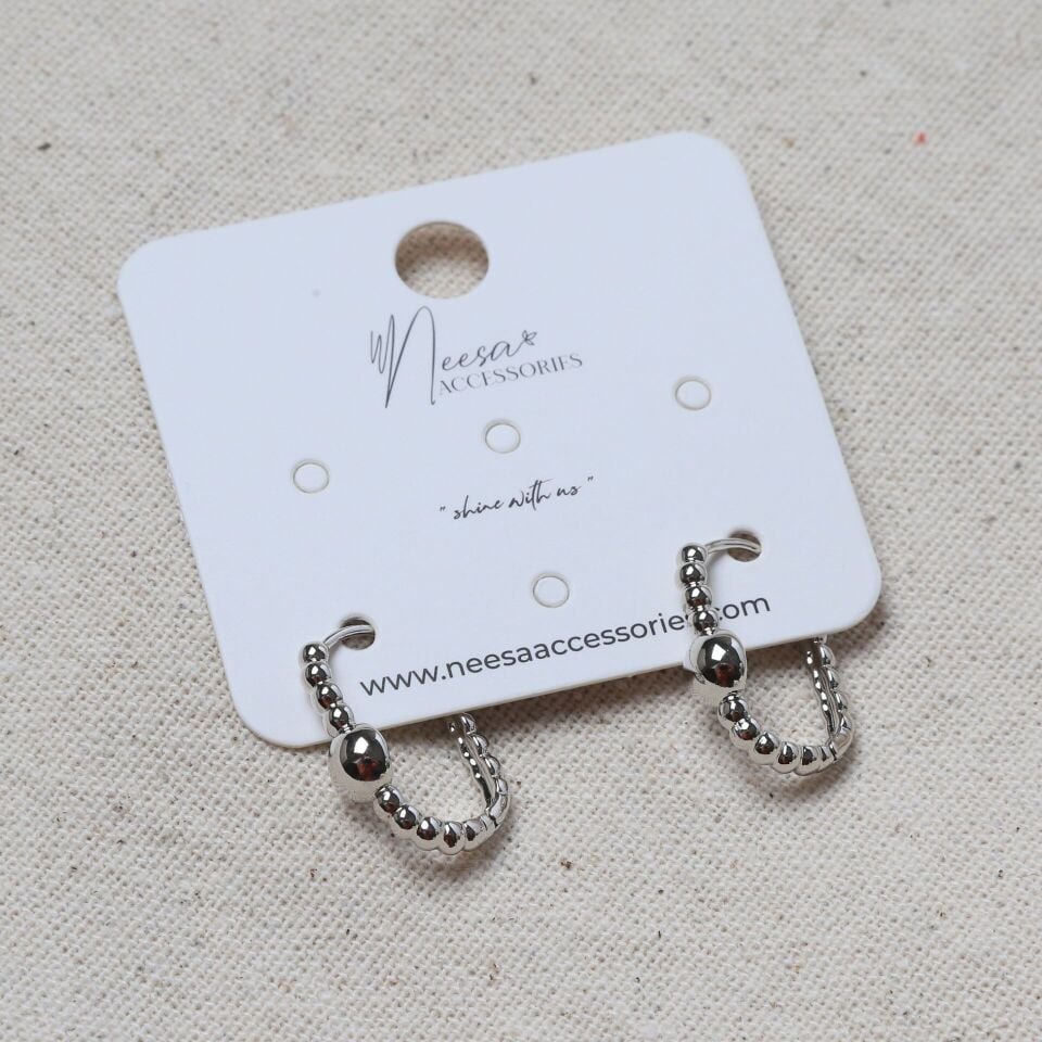 Neesa VIP Topçuk Askı Küpe 25mmSilver