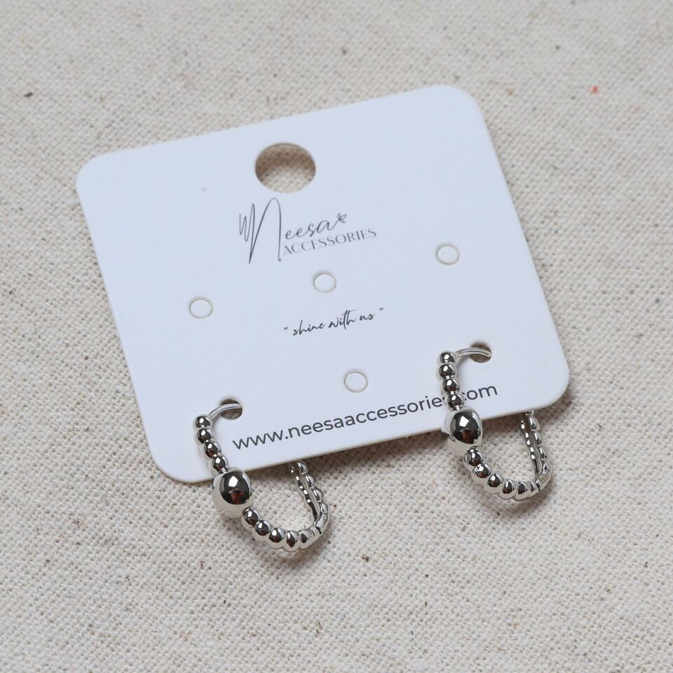 Neesa VIP Topçuk Askı Küpe 25mmSilver
