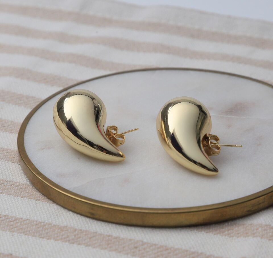 Neesa Çelik Su Damlası Marka Küpe 3 CmGold