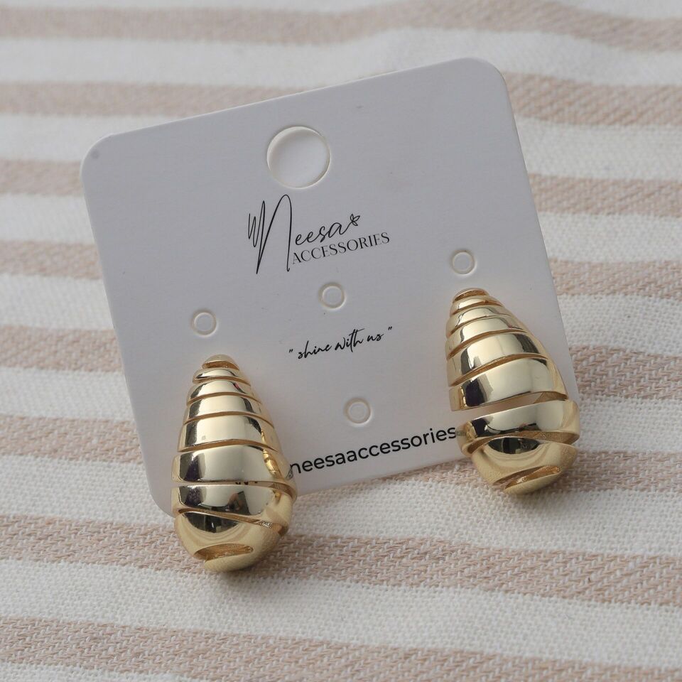 Neesa Çelik Su Damlası Marka Küpe 3 CmGold