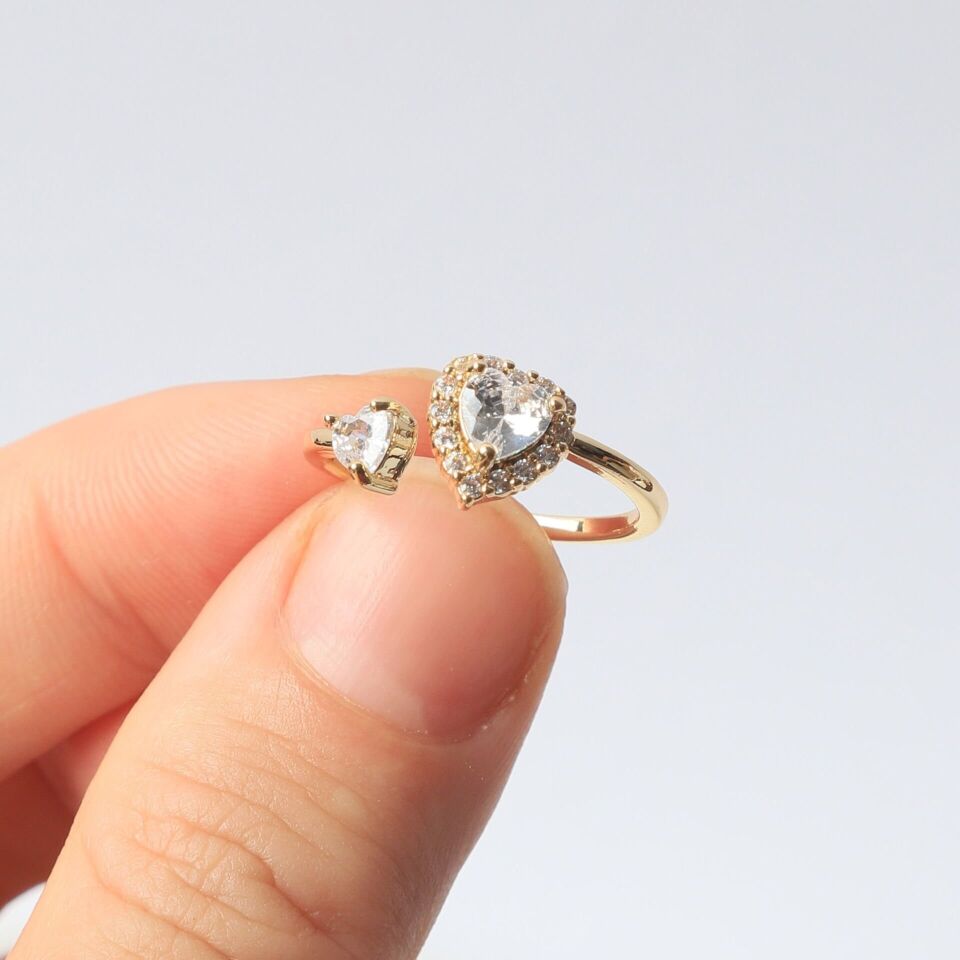 Neesa Özel Seri Kalp YüzükGold