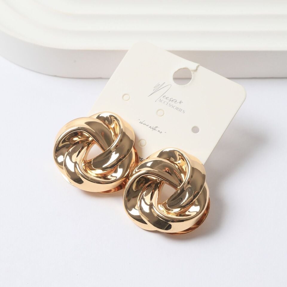 Neesa Özel Seri Sarmal Küpe Marka ModelGold