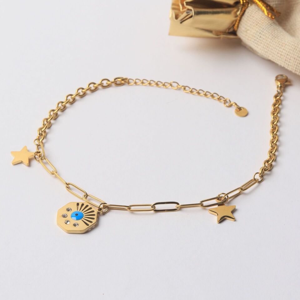 Neesa Çelik Yıldızlı Güneş Halhal 27,5 cmGold Gold