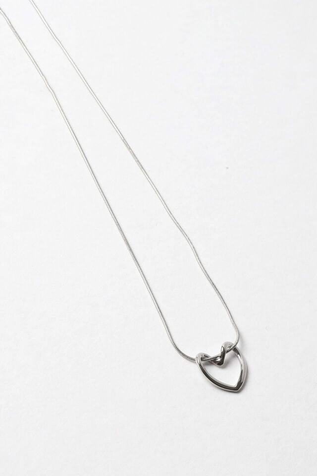 Neesa Çelik İnce Zincir Kalp Kolye 40+5 CmSilver