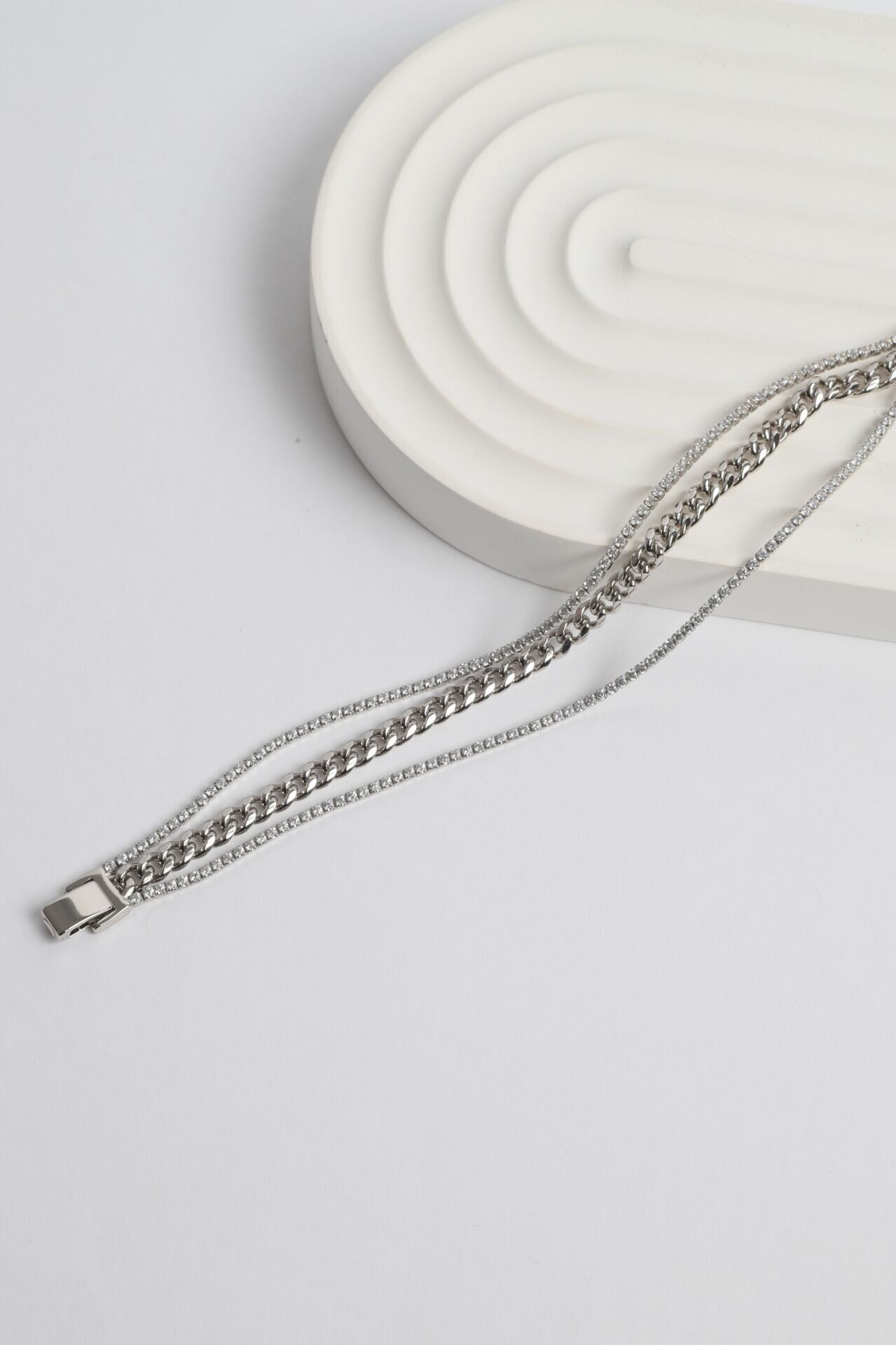 Neesa VIP Çoklu Silver Zincir Bileklik 18cmSilver