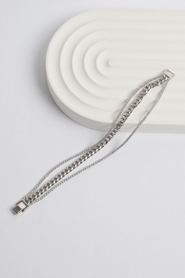 Neesa VIP Çoklu Silver Zincir Bileklik 18cmSilver