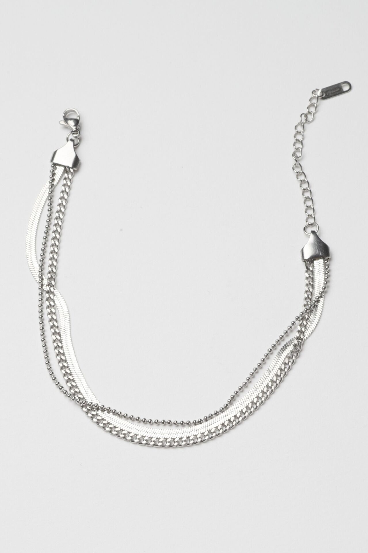 Neesa Çelik Çoklu İtalyan Zincir HalhalSilver