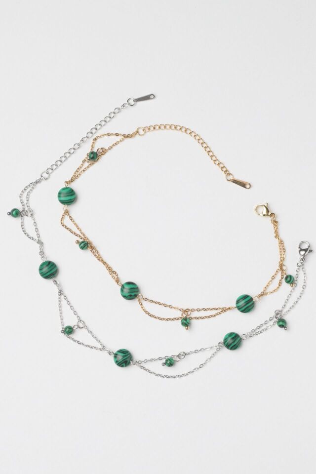 Neesa Çelik Yeşil Taşlı HalhalSilver