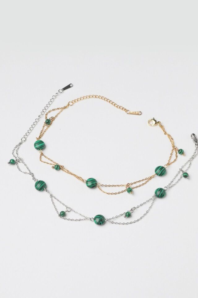 Neesa Çelik Yeşil Taşlı HalhalSilver