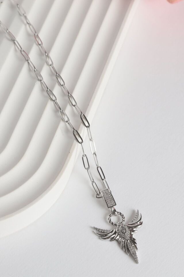 Neesa Çelik Anka Kuşu Kolye Silver