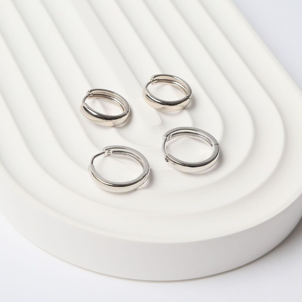 Neesa VIP Halka Küpe Silver20mm Silver - 17mm