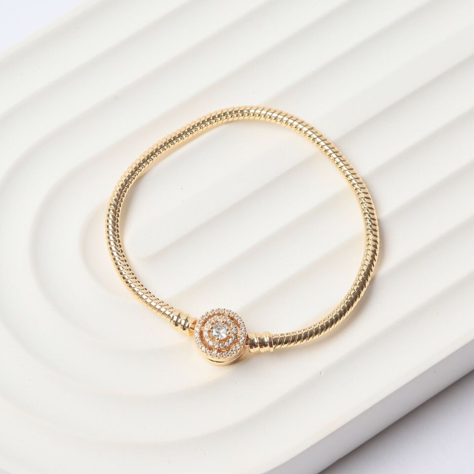 Neesa Çelik Taşlı Model PandoraGold Gold