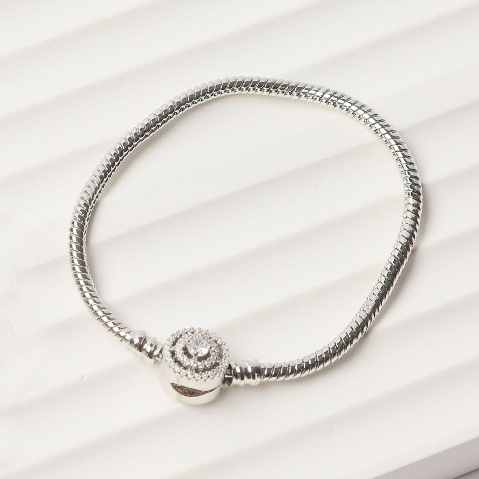 Neesa Çelik Taşlı Model PandoraGold Silver