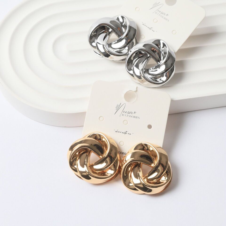 Neesa Özel Seri Sarmal Küpe Marka ModelGold Gold